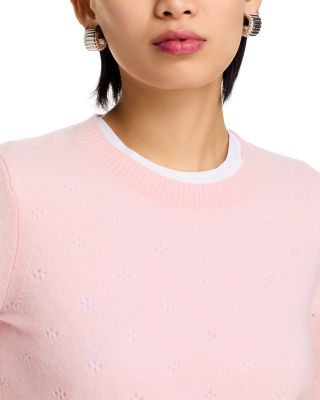 Cashmere Pointelle Crewneck Sweater