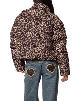 Dalya Leopard Printed Puffer Jacket