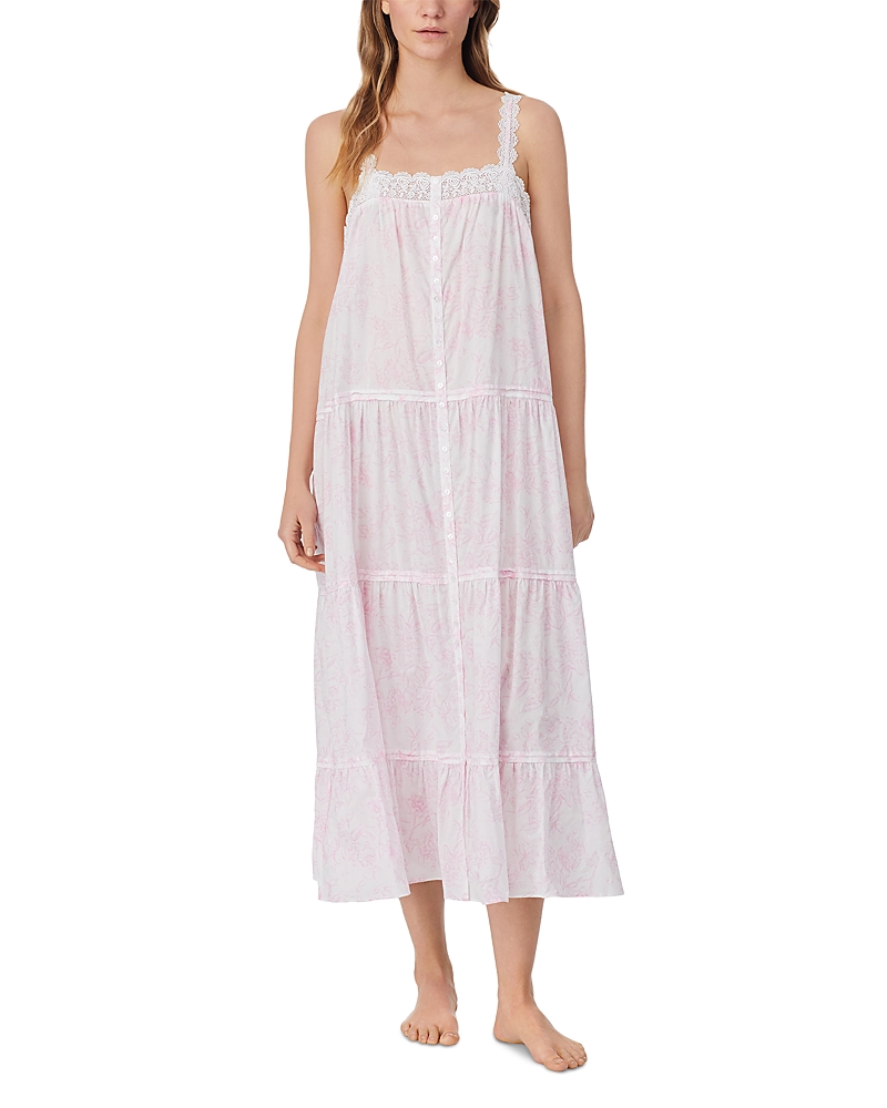 Shop Eileen West Floral Ballet Nightgown In White/pink