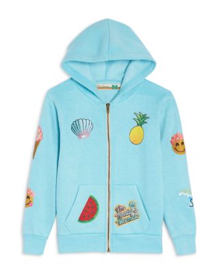 Girls' Heart & Stripes Full Zip Hoodie - Big Kid
