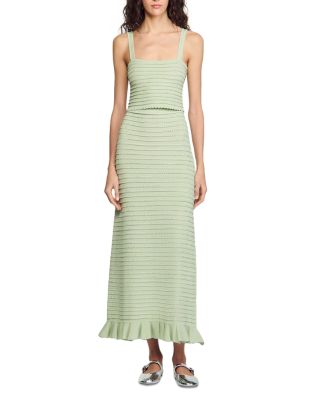 Rhinestone Trim Knit Crop Top