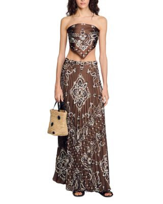 sandro brown bandana dress Sandro Bandanna Print Maxi Dress