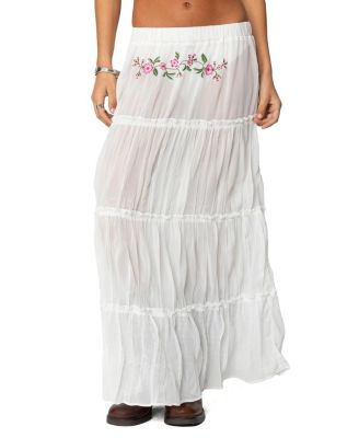 Edikted - Tai Embroidered Tiered Maxi Skirt