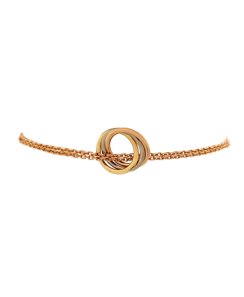 Pre-owned Pre-owned Cartier Cartier Trinity Chain Bracelet 18k Tricolor Gold In K Gold
