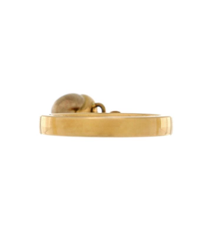Trinity Knot Charm Ring 18K Gold with 18K Tricolor Gold and Diamond