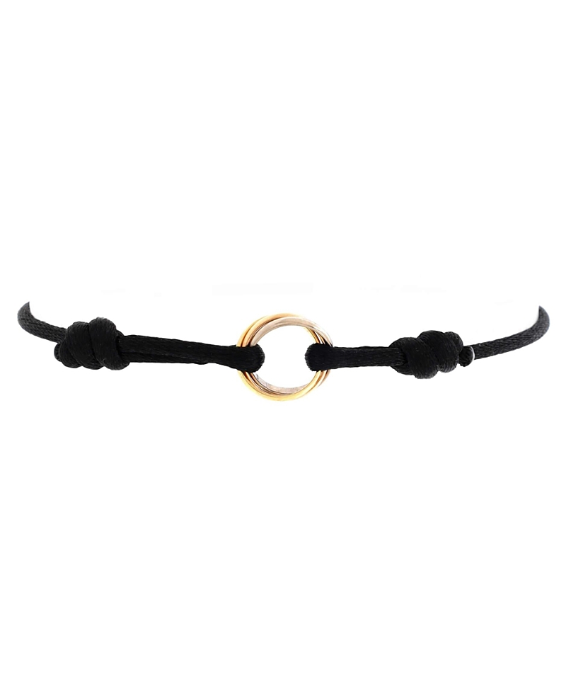 Pre-owned Pre-owned Cartier Cartier Trinity On Cord Bracelet Silk Cord With 18k Tricolor Gold In K Gold
