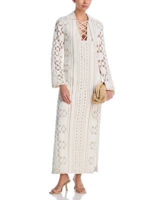 Wiliama Lace Up Maxi Dress Cover Up