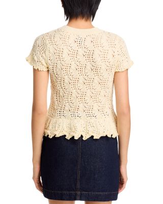 Pointelle Peplum Top - Exclusive