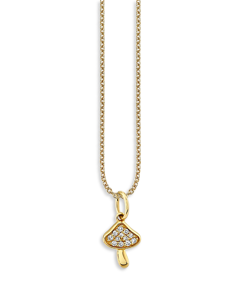 Sydney Evan Women's Tiffany 14k Yellow Gold & 0.053 Tcw Diamond Mushroom Pendant Necklace In Gold