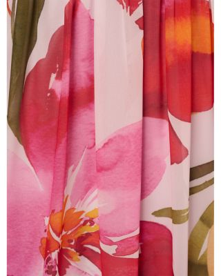 Floral Print Chiffon Gown