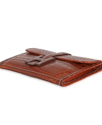 Fauve Crocodile Niloticus Lisse Jige Clutch Exotic Handbag