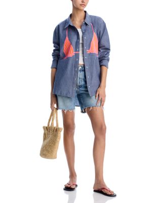 Chambray Button Down Bikini Shirt