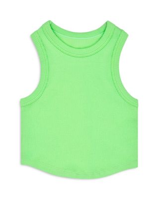 Girls' Cropped Ribbed Racerback Tank Top Bundle, Pack of 3 - Little Kid, Big Kid
