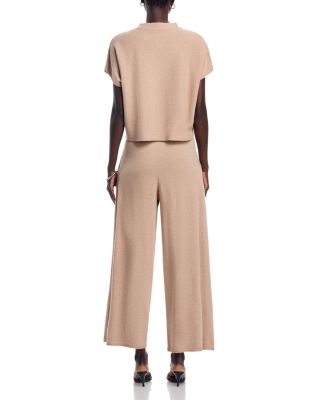 Short Sleeve Sweater Top &amp; Pleated Waist Pants