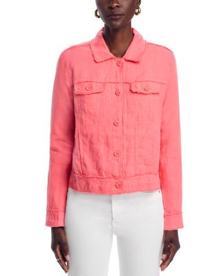 Two Palms Raw-Edge Linen Jacket