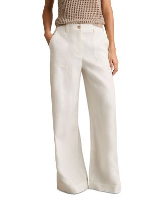 Petite Ashby Wide Leg Linen Trousers