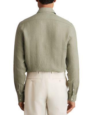 Ruban Long Sleeve Button Front Linen Shirt