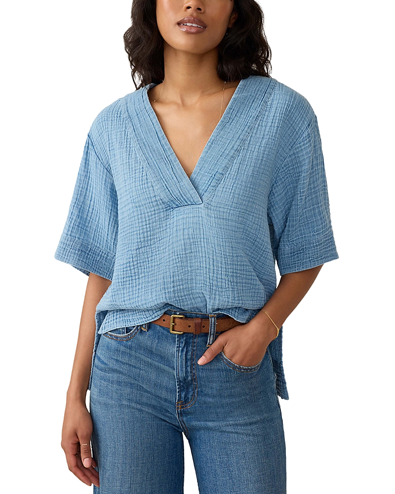 Faherty Dune Relaxed Fit Cotton Gauze Top