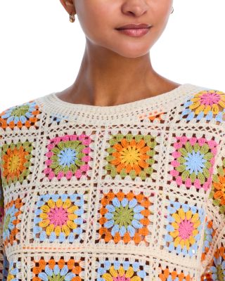 Rainbow Crocheted Patchwork Sweater