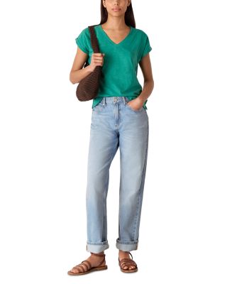 Willa V Neck Cap Sleeved Tee