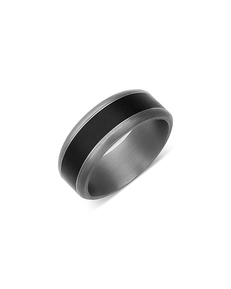 Bloomingdale's Fine Collection Men's Gray & Black Inlay Band In Tantalum In Gray