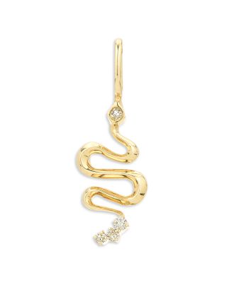 14K Yellow Gold Year of the Snake Diamond Mini Bead Charm