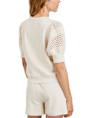 Kimberly Eyelet Short Sleeve Sweatshirt