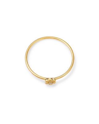 14K Yellow Gold Prong Diamonds Flower Wire Ring