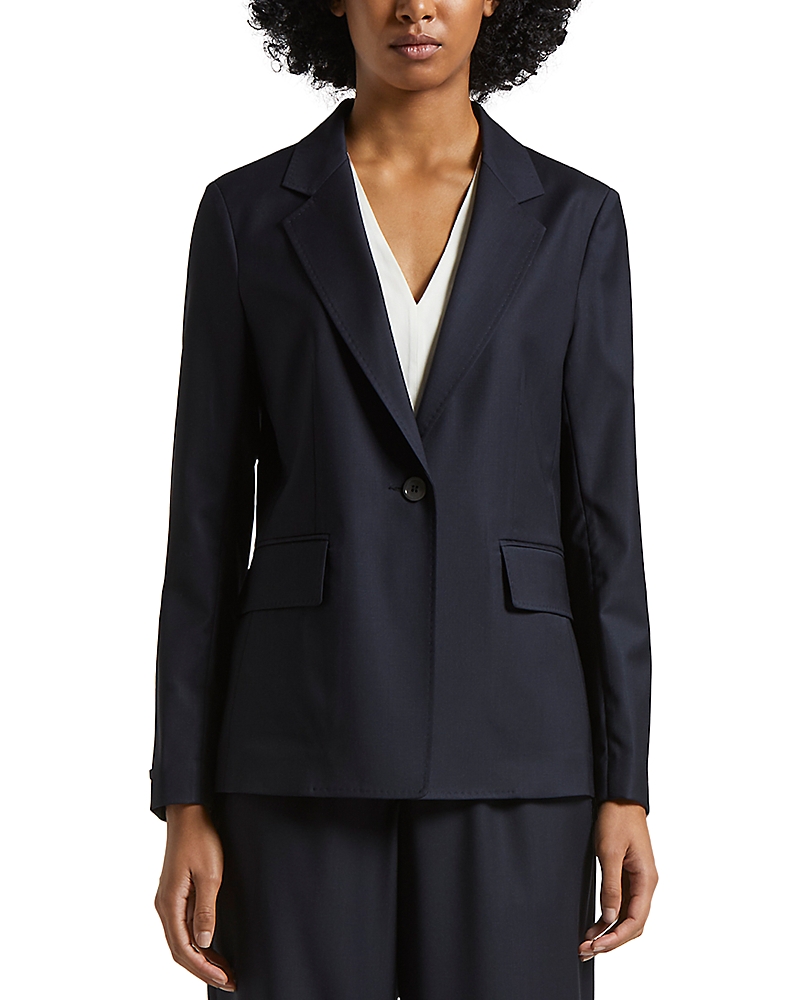 Shop Peserico Fleece Wool Blazer In Space Blue