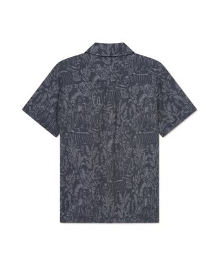 Dancing Jacquard Print Camp Shirt