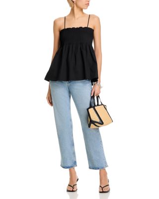 Asalia Poplin Pleated Top