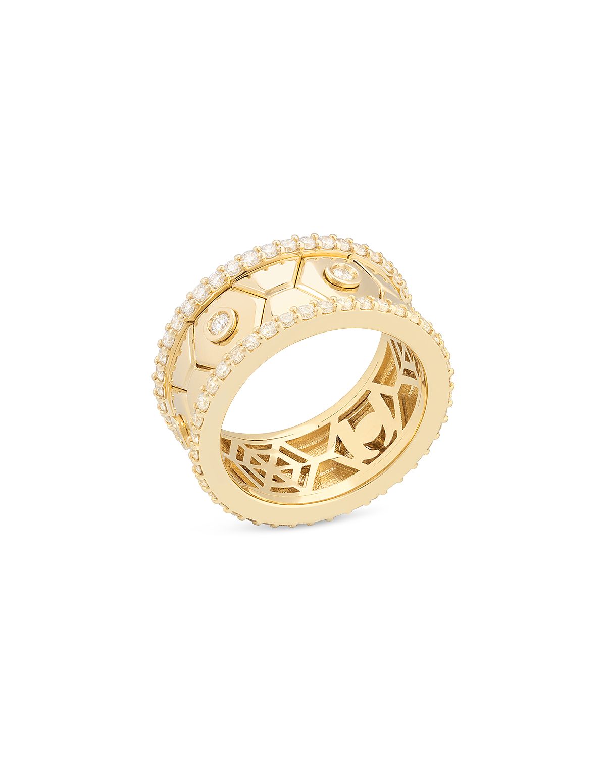 Miseno Jewelry 18K Yellow Gold Baia Diamond Hexagon Band