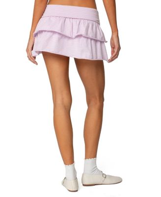 Lexie Ruffle Striped Mini Skirt