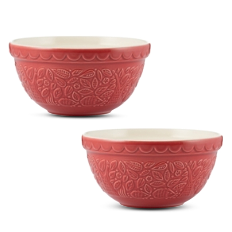 Mason Cash In The Forest S30 Mixing Bowls, Set Of 2 In Red