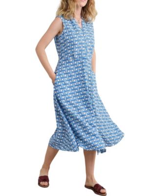 Women's Sleeveless Carved Wood Dress