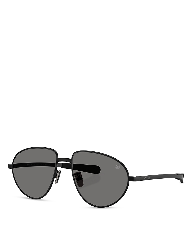 Moncler Womens Black Me4009 Vizla Aviator-frame Metal Sunglasses In Black