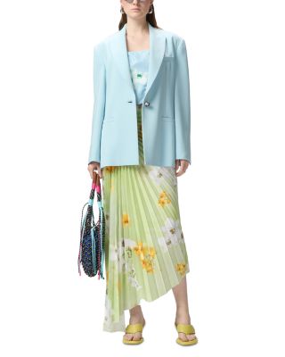 Ghiandaia Floral Pleated Asymmetric Skirt