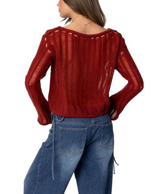 Sagir Sheer Ladder Knit Top