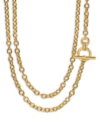 DY Mercer&reg; Double Row Toggle Chain Necklace in 18K Yellow Gold with Diamonds, 8mm Double Row Toggle Chain Necklace in 18K Yellow Gold with Diamonds, 8mm