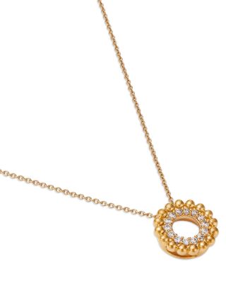 Diamond Circle Pendant Necklace in 14K Yellow Gold, 0.16 tcw  