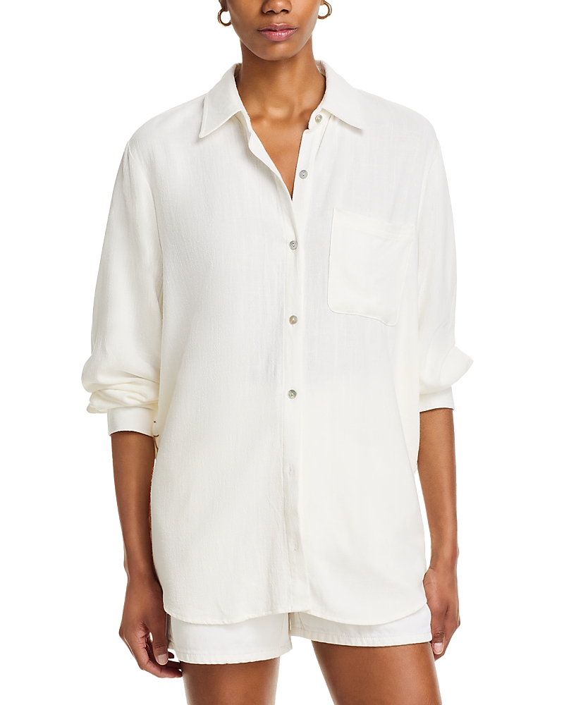 Shop Vintage Havana Printed Back Shirt In White