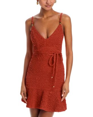 green emerald velvet dress Patbo Breeze Jacquard Slower Mini Dress