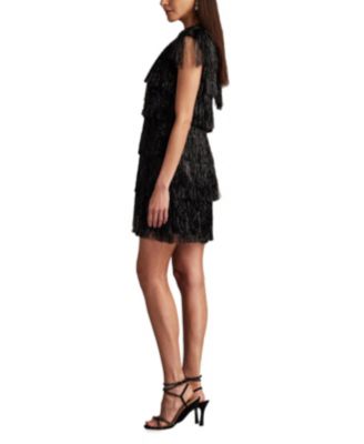 Spritz Metallic Fringe Mini Dress