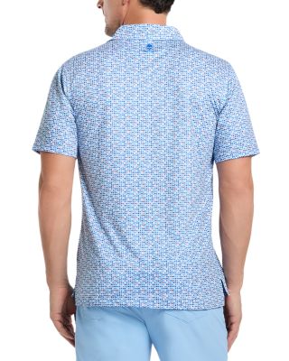 Galan Micro Geo Print Classic Fit Performance Polo Shirt 