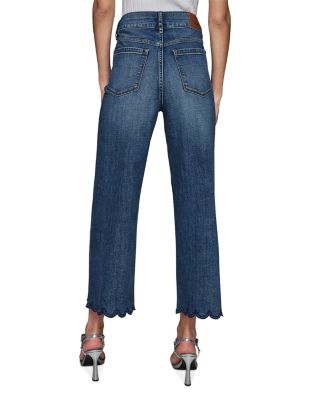 High Rise Scalloped Jeans in Coastal Blue