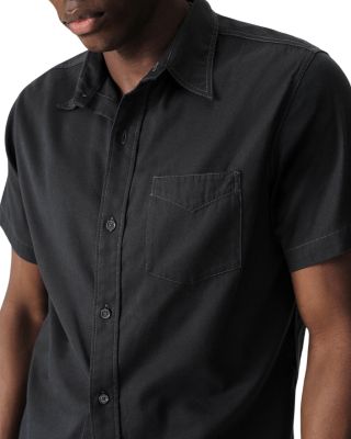   Draped Regular Fit Short Sleeve Twill Shirt