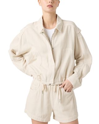 Zippered Drawstring Hem Jacket