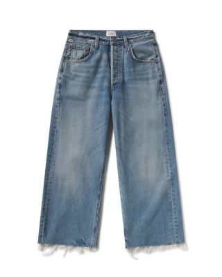 Ayla Raw Hem High Rise Crop Jeans in Telegraph