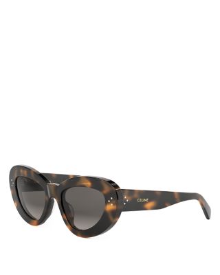 Havana 3 Dots Cat Eye Sunglasses, 52mm 