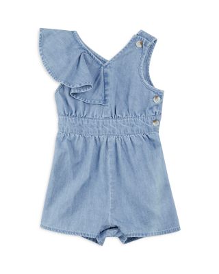 Miles The Label Girls' Sky Ruffled Chambray Romper - Baby | Bloomingdale's